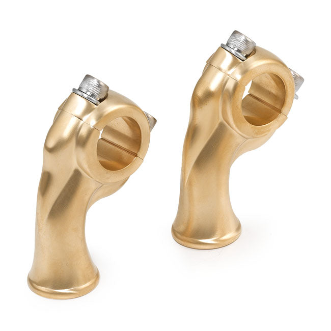 Deluxe Risers 2.5 Inch Rise 1" Handlebar, Satin Brass Risers Kustom Tech Default Title