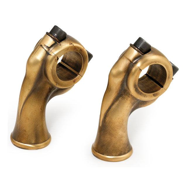 Deluxe Risers 2.5 Inch Rise 1" Handlebar, Raw Brass Risers Kustom Tech Default Title