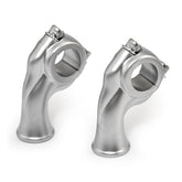 Kustom Tech Deluxe Risers 2.5 Inch Rise 1" Handlebar, Satin Chrome Brass Risers Kustom Tech