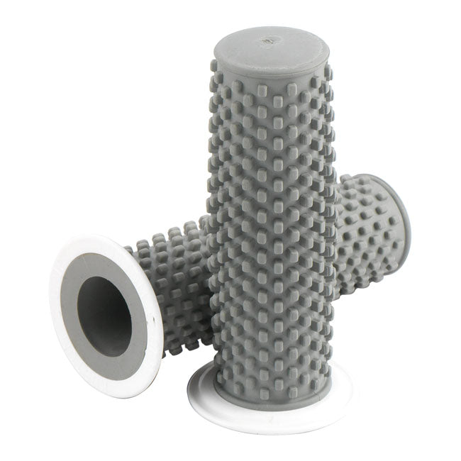 Kustom Tech Kustom Grips, Gray With White Flange Grips Kustom Tech