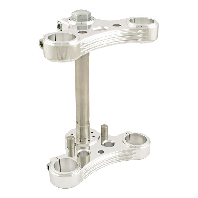 Kustom Tech 39mm Extra Narrow Triple Trees With Risers Hole, Polished Triple Trees 39Mm Kustom Tech
