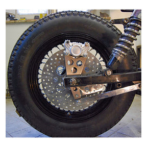 Kustom Tech Super Freni Rear Caliper Bracket, Raw - Swingarm Brake Caliper Brackets Kustom Tech