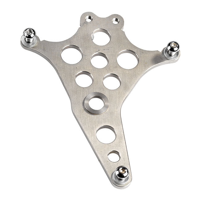 Super Freni Rear Dual Caliper Bracket, Raw - Swingarm Brake Caliper Mount Kustom Tech