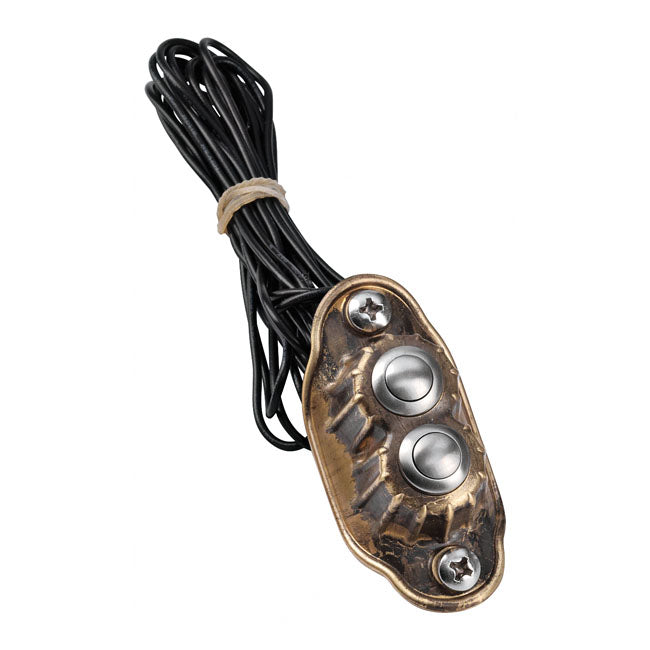 Deluxe Handlebar Switch Dual Button, Raw Brass Control Switch Housing Kustom Tech Default Title