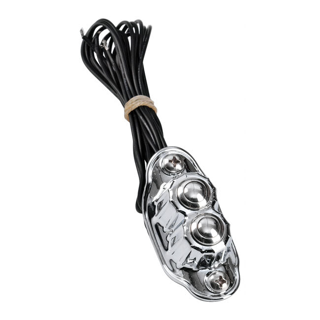Deluxe Handlebar Switch Dual Button, Chrome Control Switch Housing Kustom Tech Default Title