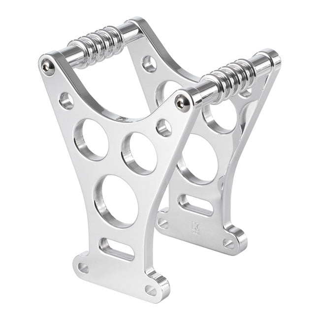 Kustom Tech Dragster Style Fork Brace, Polished - FXR & Dyna & Sportster Fork Braces Kustom Tech
