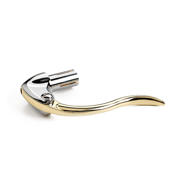 Kustom Tech Retro Line Inverted Control, Chrome With Brass Lever Polished Handlebar Control Kits Kustom Tech
