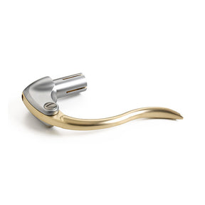 Kustom Tech Retro Line Inverted Control, Satin Chrome With Brass Lever Satin Handlebar Control Kits Kustom Tech