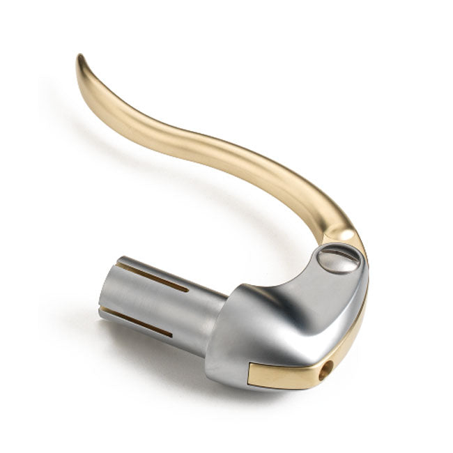 Kustom Tech Retro Line Inverted Control, Satin Chrome With Brass Lever Satin Handlebar Control Kits Kustom Tech