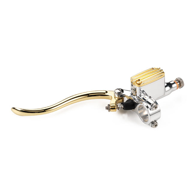 Kustom Tech Deluxe Line Clutch Master Cylinder 14mm, Aluminium & Brass Polished Levers Clutch Assy Kustom Tech