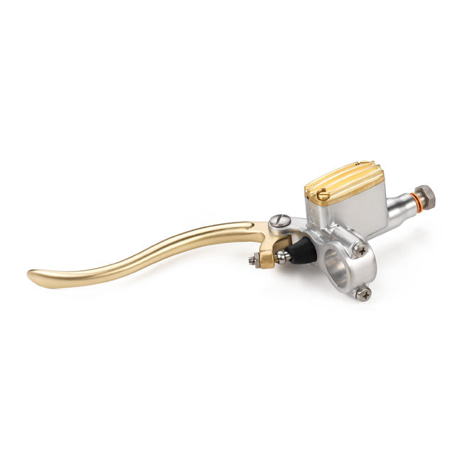 Kustom Tech Deluxe Line Clutch Master Cylinder 14mm, Aluminium & Brass Satin Levers Clutch Assy Kustom Tech