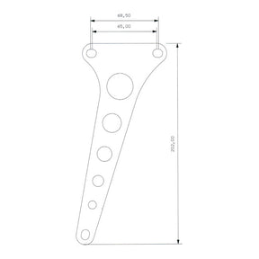 Kustom Tech Anchor Bracket For Mini Drum Brake, Polished - Showa Frontend Brake Drum Mount Kits Kustom Tech