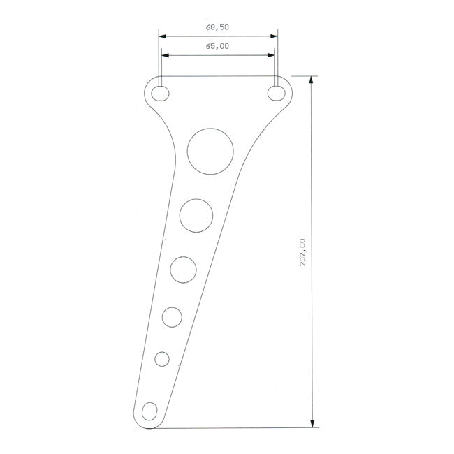 Kustom Tech Anchor Bracket For Mini Drum Brake, Polished - Showa Frontend Brake Drum Mount Kits Kustom Tech