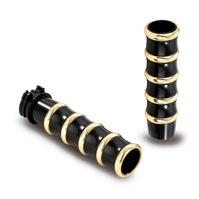 Vintage Grips External Throttle, Black Aluminium & Brass Grips Kustom Tech Default Title