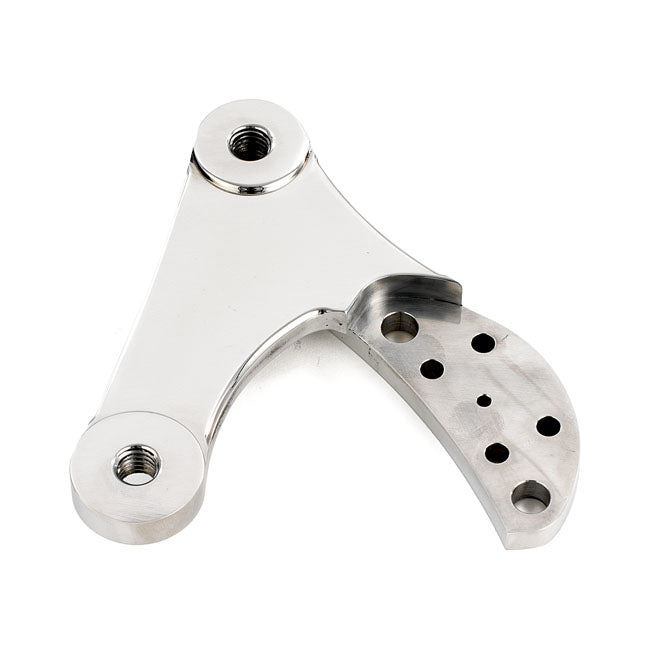 K Tech 2 Piston Caliper Mounting Bracket Left. Polished Kustom Tech