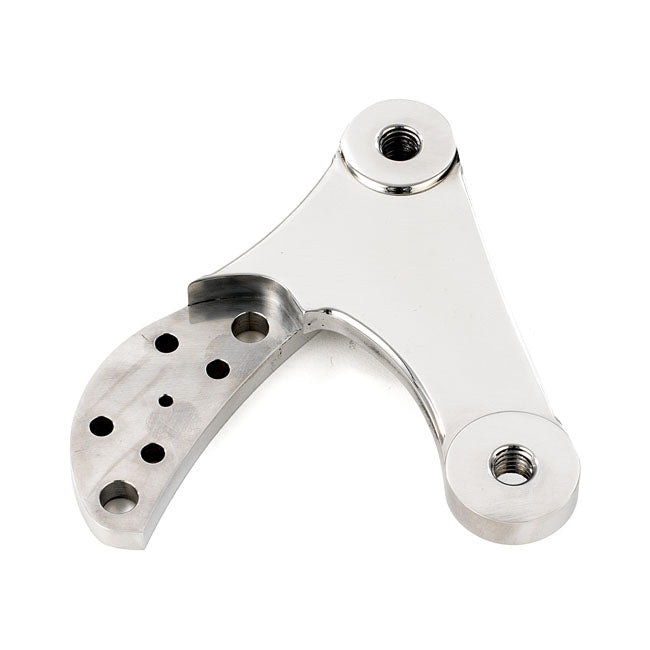 Kustom Tech 2 Piston Caliper Mounting Bracket Right, Polished - 84-99 Big Twin Brake Caliper Brackets Kustom Tech