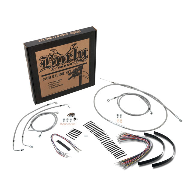 Burly Brand Control Kt Ss 97 Flh 14 Apehanger Cable/Line Kits Burly Brand