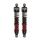 Burly Brand Shocks 15" Stiletto Black W/Red & Black Springs Shocks Burly Brand