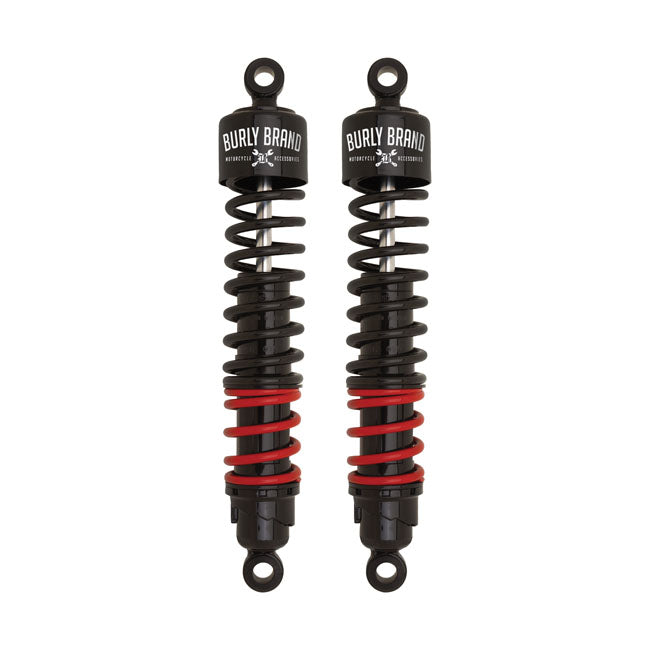 Burly Brand Shocks 15" Stiletto Black W/Red & Black Springs Shocks Burly Brand