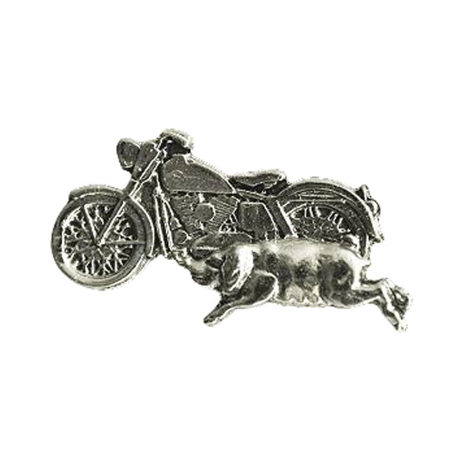 Biker Pins Bike With Pig Pin Pins Mcs