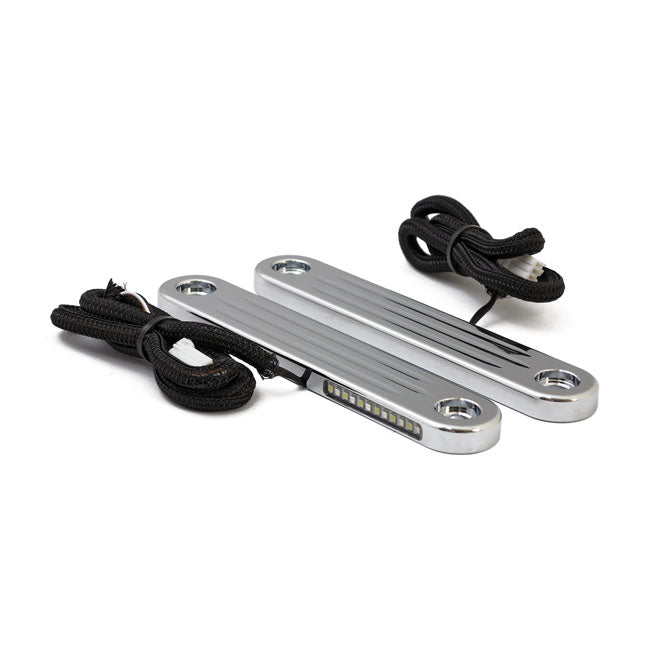 Custom Dynamics ProBEAM® Dynamic Strips™ V2 Front Turn Signals, Chrome Smoke - 06-13 Touring Light Strips Led Custom Dynamics