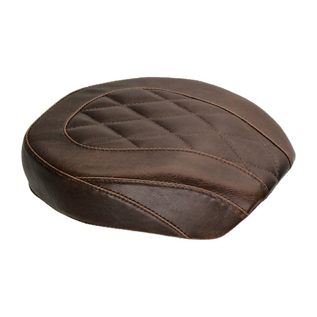 Mustang Pillion Pad Wide Tripper™ Diamond Stitched Brown Pillion Pads Mustang