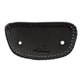 Mustang, mini fender bib. Plain with braided edges. Black FENDER BIBS Mustang