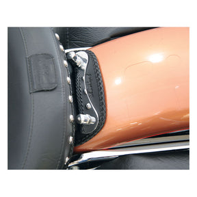 Mustang, mini fender bib. Plain with braided edges. Black FENDER BIBS Mustang