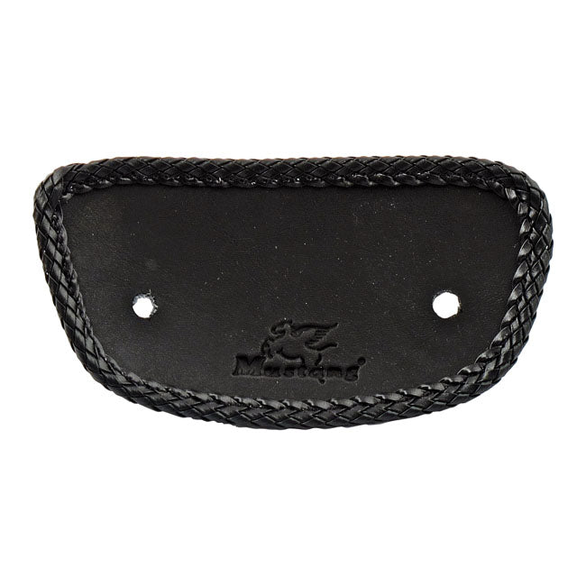 Mustang, mini fender bib. Plain with braided edges. Black FENDER BIBS Mustang