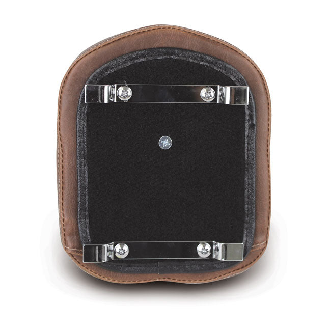 Mustang, OEM style sissy bar pad. Brown. Diamond SISSY BARS Mustang