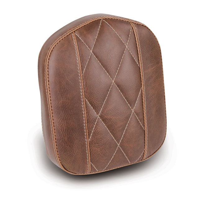 Mustang, OEM style sissy bar pad. Brown. Diamond SISSY BARS Mustang