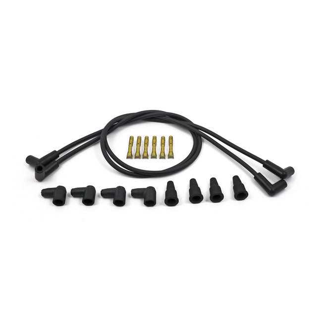 Compu Fire, 8mm Spark Plug 4 Wire Set, Universal. Black Spark Plug Wires Compu Fire