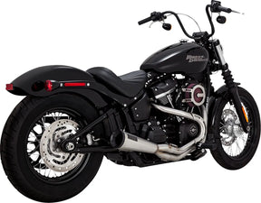Upsweep 2:1 Exhaust System - 18+ Softail Full Exhaust System Vance & Hines Brushed