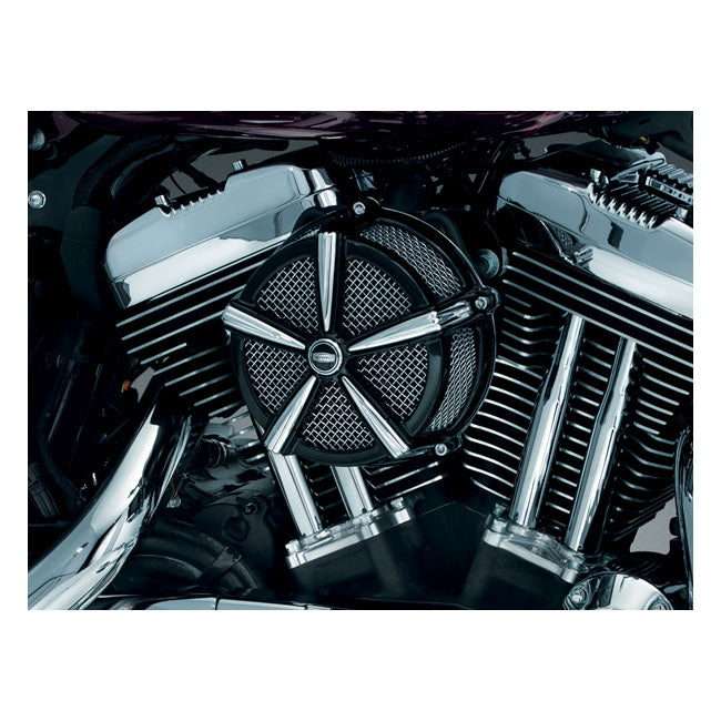 Kuryakyn, Hi-Five Mach 2 air cleaner kit. Black/chrome Air Cleaner Kuryakyn