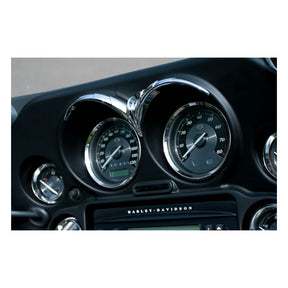 Kuryakyn, Speedo & tach brow. Chrome SPEEDOMETER/TACHO COVERS Kuryakyn