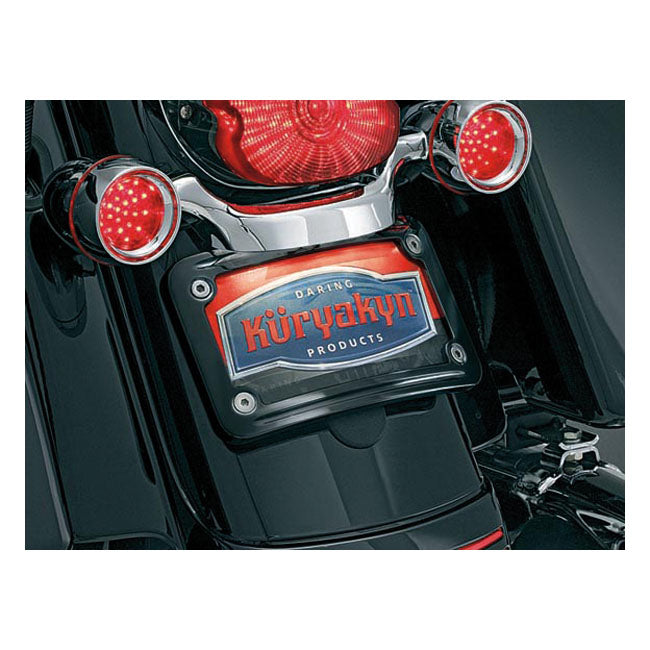 Kuryakyn, curved license plate mount. Black LICENSE PLATE FRAMES Kuryakyn