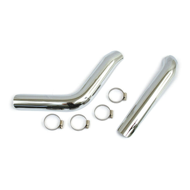 Big Twin Plain Heat Shield Set Chrome Exhaust Heat Shields Mcs