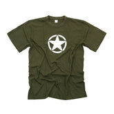 Army Surplus White star t-shirt green T-SHIRTS Army Surplus