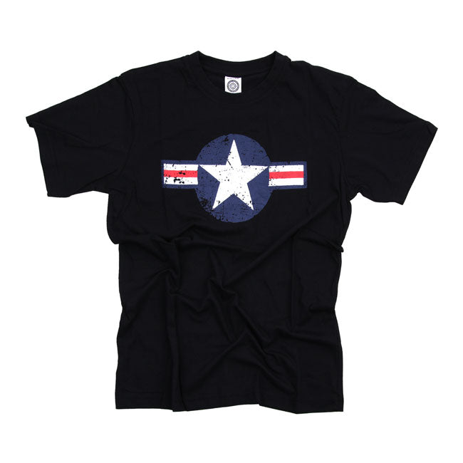 Army Surplus Air Force Star & Bars t-shirt black T-SHIRTS Army Surplus