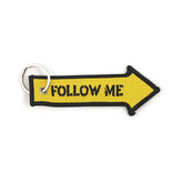 Key ring Follow me, yellow black KEYCHAINS Army Surplus