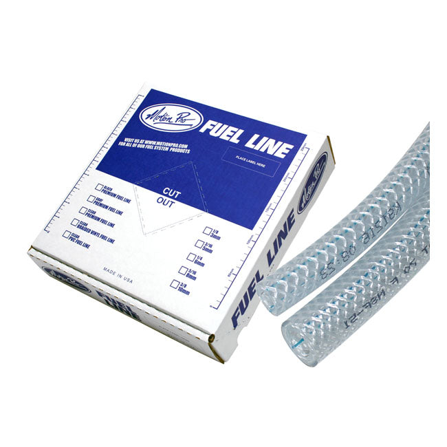 Motion Pro, fuel line braided vinyl. Clear. 5/16" Fuel Line Motion Pro