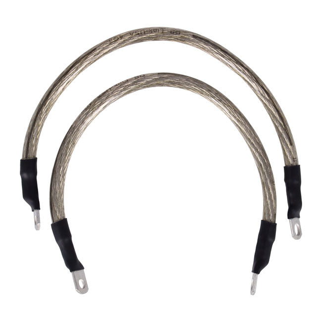 NAMZ, battery cable set. Clear. 13 inch (33cm) BATTERY CABLES Namz