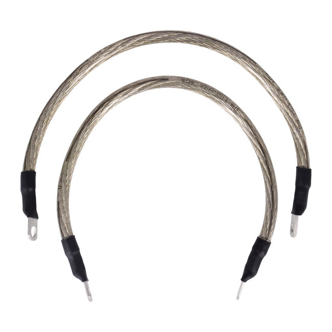 NAMZ, battery cable set. Clear. 15 inch (38cm) BATTERY CABLES Namz