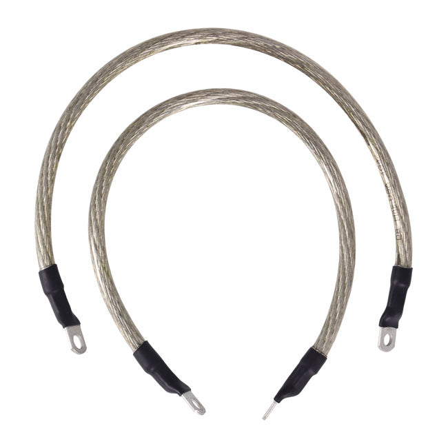 NAMZ, battery cable set. Clear. 17 inch (43cm) BATTERY CABLES Namz