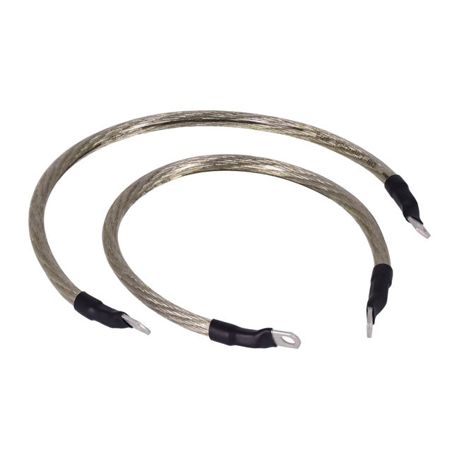NAMZ, battery cable set. Clear. 17 inch (43cm) BATTERY CABLES Namz
