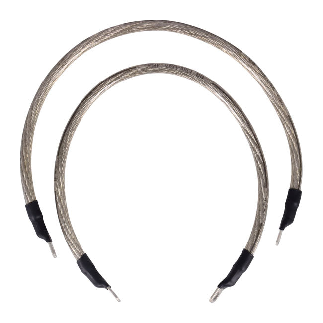 NAMZ, battery cable set. Clear. 19 inch (48cm) BATTERY CABLES Namz