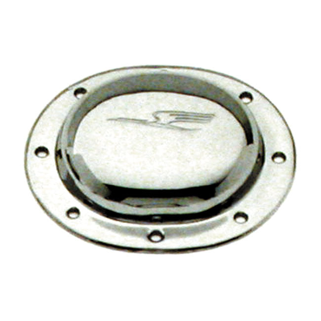 Paughco, derby cover. Chrome. Bird embossed Derby Cover Paughco