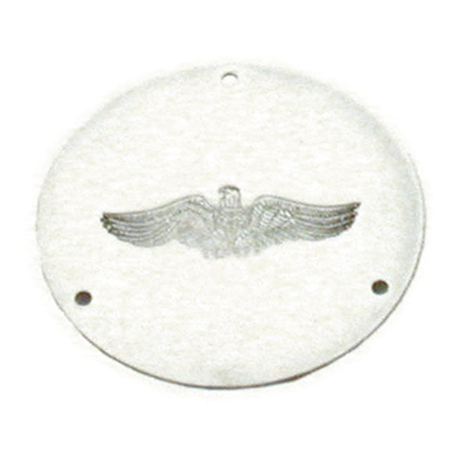 Paughco, derby cover. Chrome. Eagle embossed Derby Cover Paughco