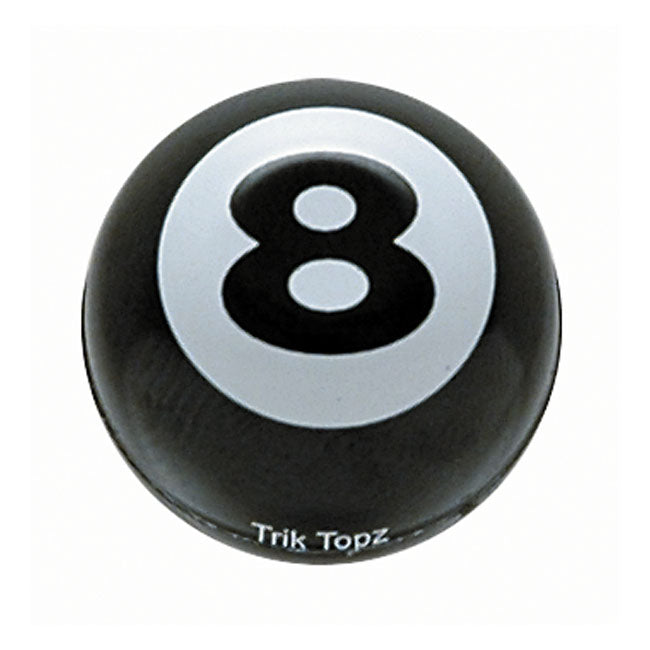 Trik Topz, Eight Ball valve caps. Black TIRE VALVE STEMS AND CAPS Trik Topz