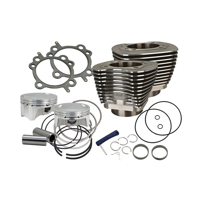 S&S Cycle Cylinder Kit 4" Bore Bolt In Siderwinder Wrinkle Black Cylinder And Piston Kits S&S Cycle